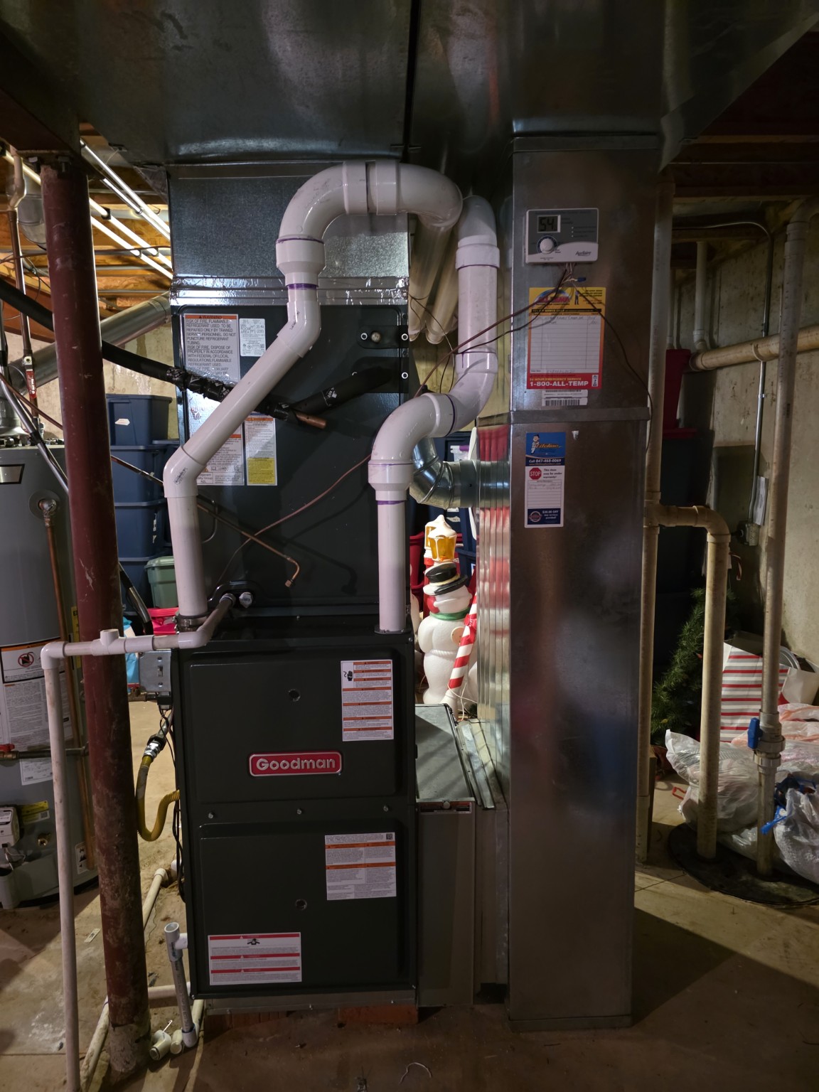 Installed Goodman furnace and indoor HVAC system