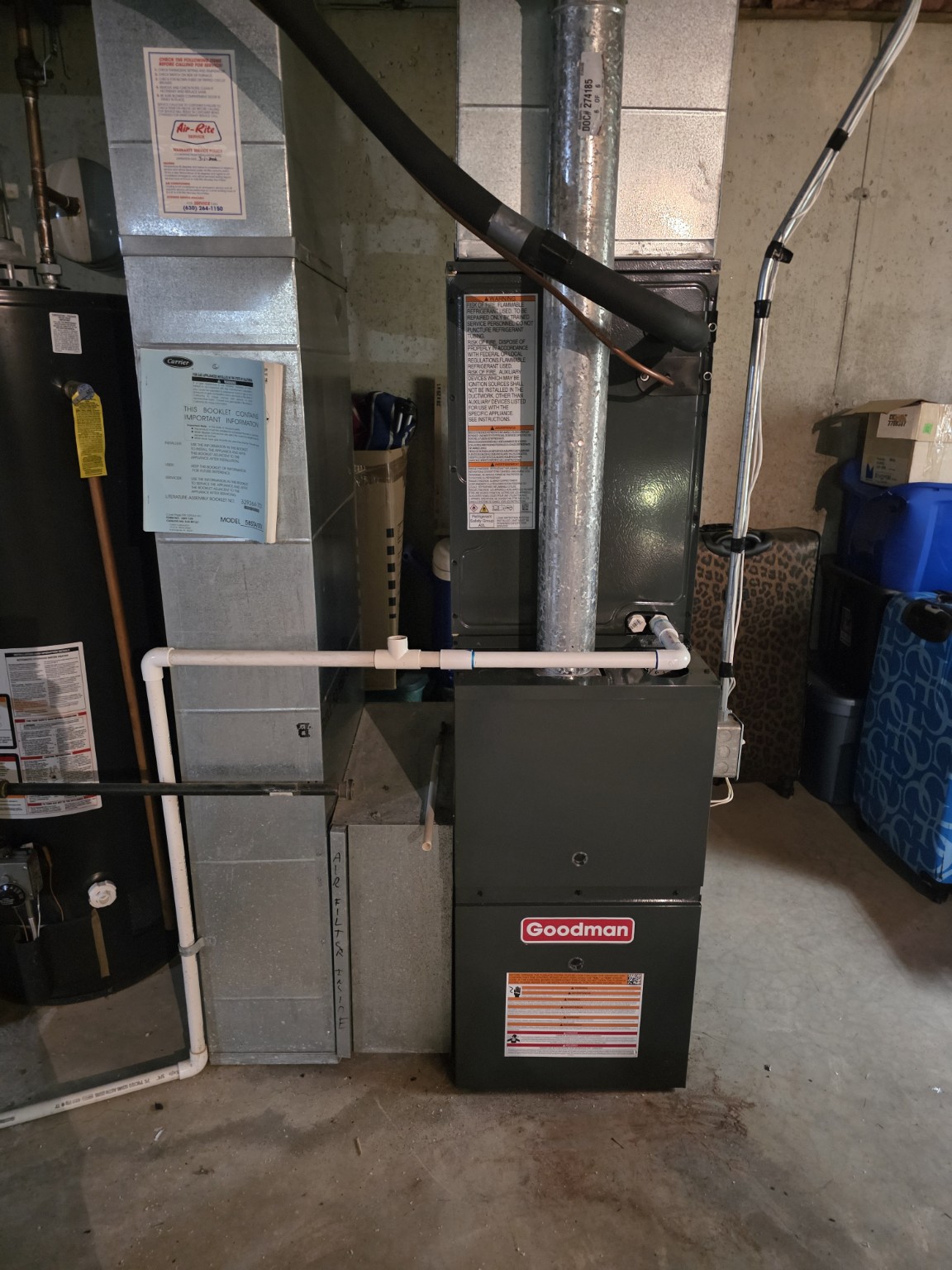 Goodman furnace installation and ductwork